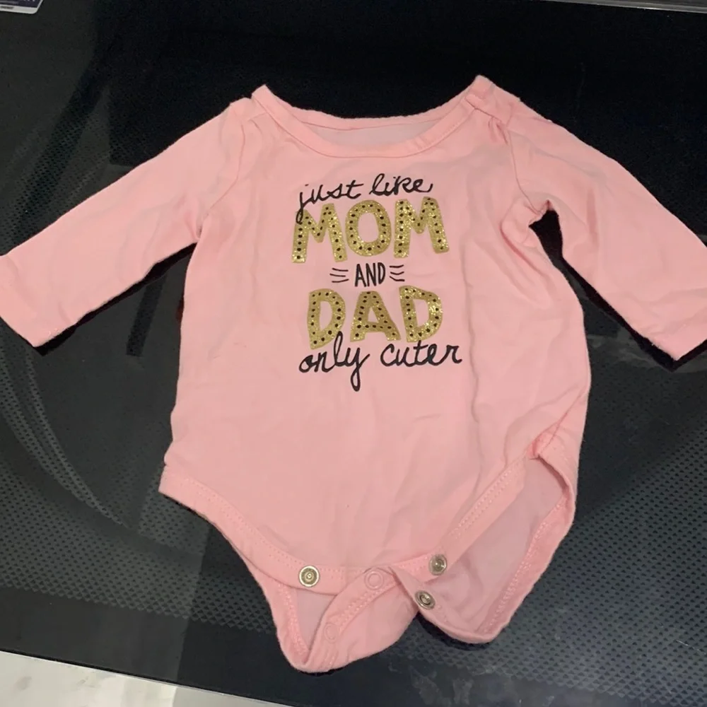 FREE WHEN BUNDLED newborn girl Like mom and dad cuter long sleeve onesie